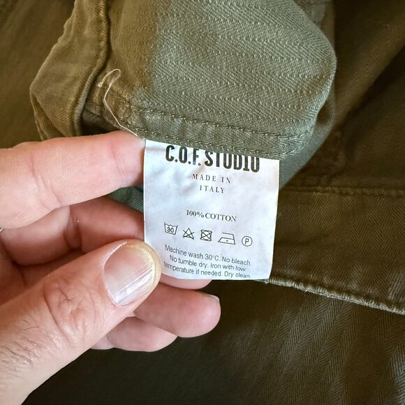 COE Studio Herringbone Pants in Olive Size 38 - Picture 4 of 8